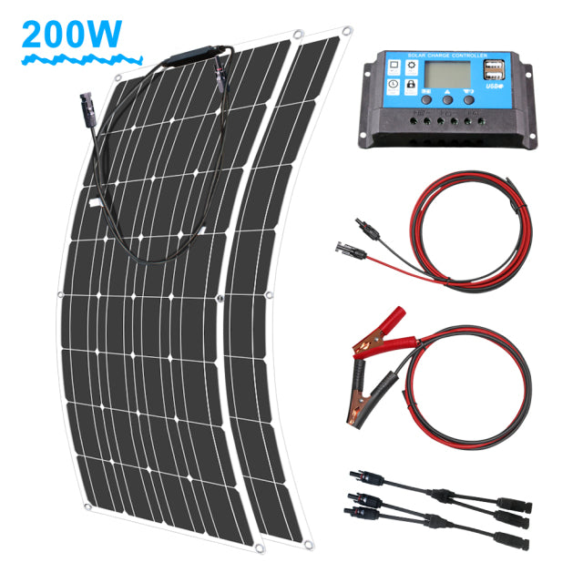 Solar Panel 400W Waterproof Flexible Battery Charger for Caravan RV Home 12V Solar Panel Camping 100W 200W 300W Sonnenkollektor