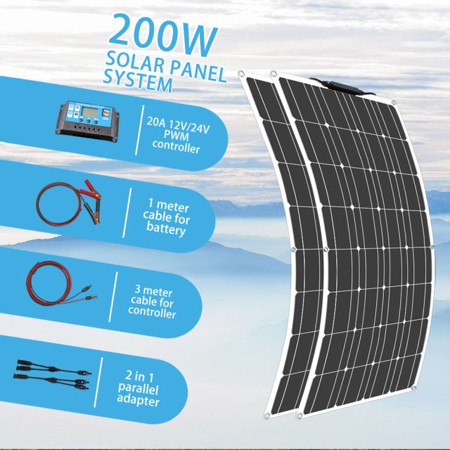 Solar Panels Flexible PET Photatic Monocrystalline Cell Battery Charger Home Solar Panel Sonnenkollektor