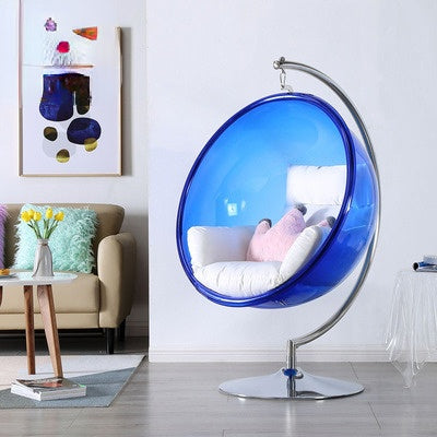 Ghost Chairs Transparent Hanging Chairs Swing Floor Stand Golden Acrylic Bubble Chair With Stand