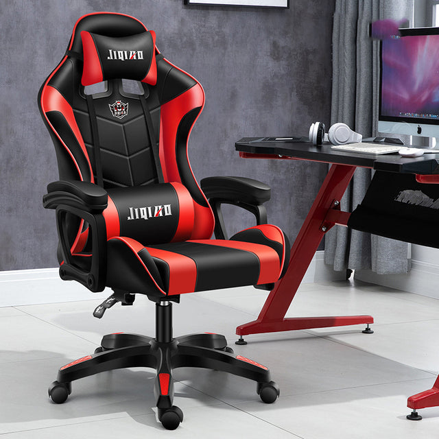 Computer Gaming Chairs with Massage Leather Office Chair RGB Light Gamer Chair