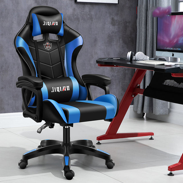 Computer Gaming Chairs with Massage Leather Office Chair RGB Light Gamer Chair