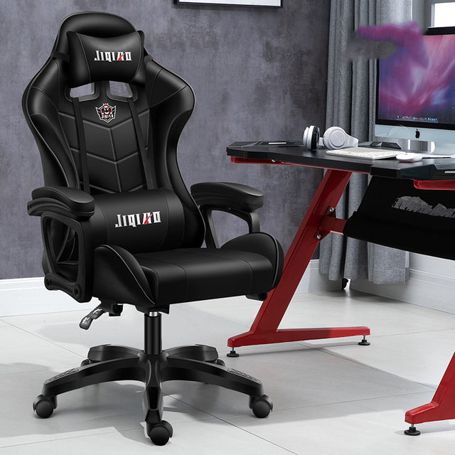 Computer Gaming Chairs with Massage Leather Office Chair RGB Light Gamer Chair