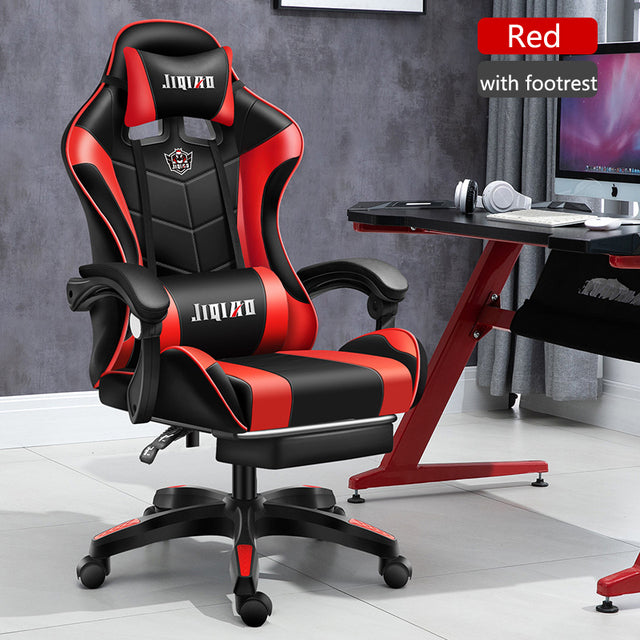 Computer Gaming Chairs with Massage Leather Office Chair RGB Light Gamer Chair