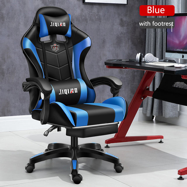 Computer Gaming Chairs with Massage Leather Office Chair RGB Light Gamer Chair