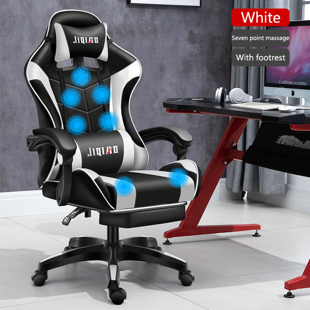 Gaming Chairs WCG Ergonomic Massage Leather Chair RGB Light Computer Chair