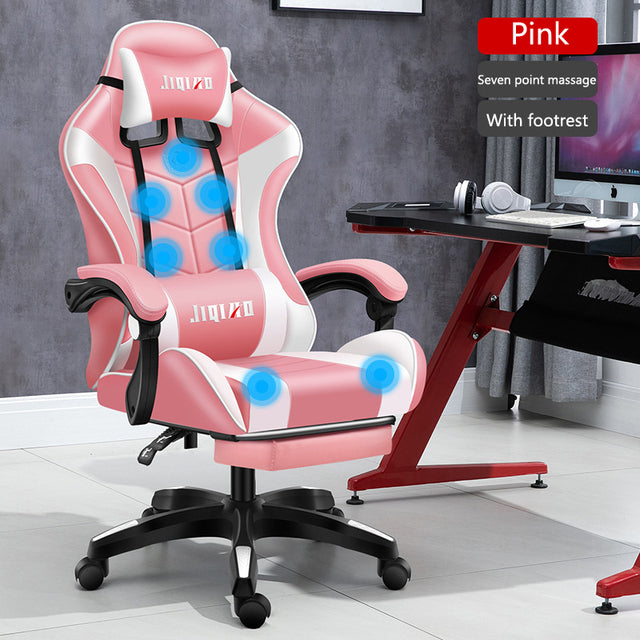 Gaming Chairs WCG Ergonomic Massage Leather Chair RGB Light Computer Chair