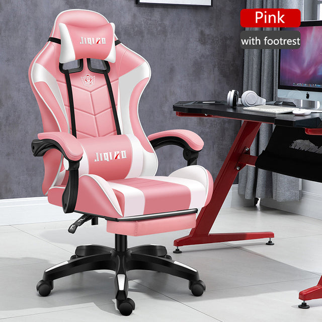 Gaming Chairs WCG Ergonomic Massage Leather Chair RGB Light Computer Chair