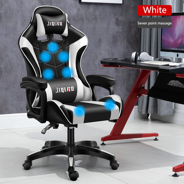 Gaming Chairs WCG Ergonomic Massage Leather Chair RGB Light Computer Chair