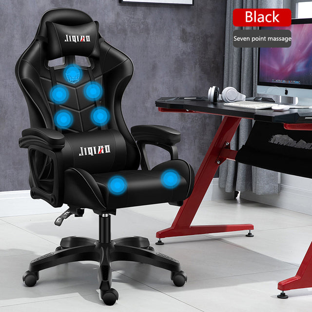 Gaming Chairs WCG Ergonomic Massage Leather Chair RGB Light Computer Chair