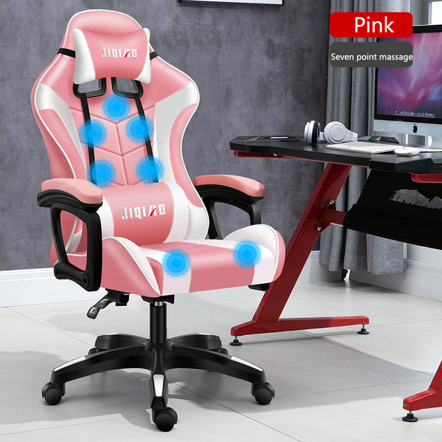 Gaming Chairs WCG Ergonomic Massage Leather Chair RGB Light Computer Chair