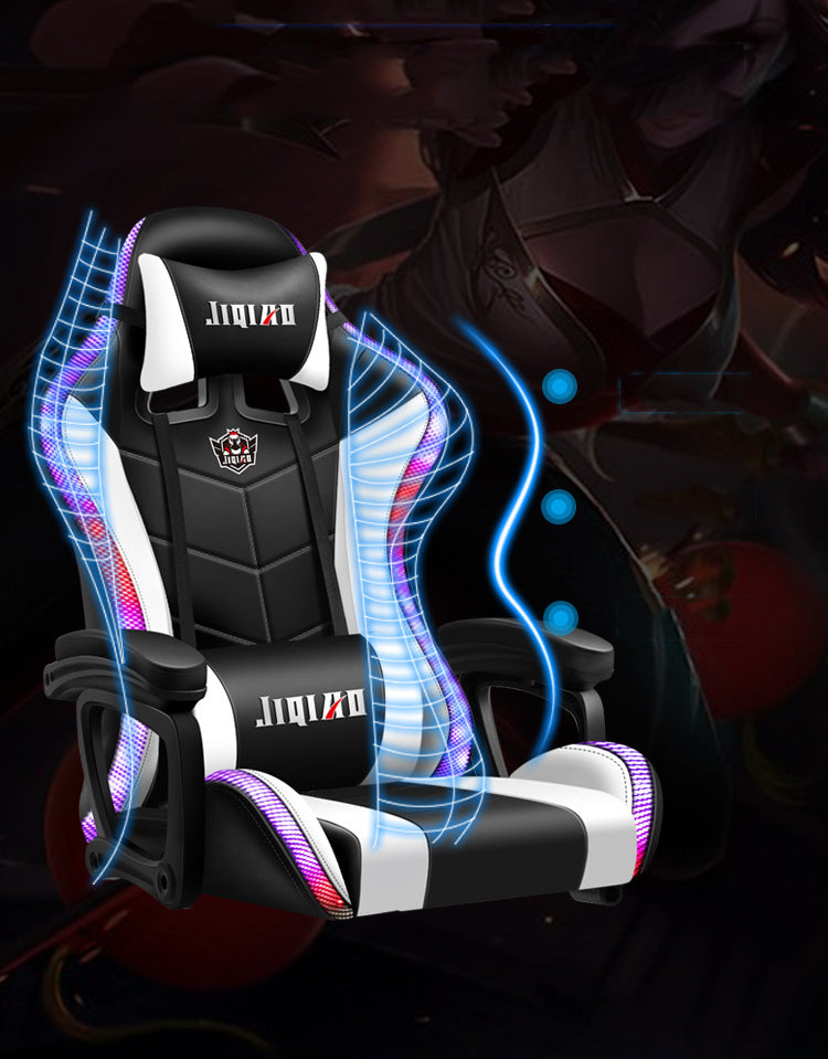 Gaming Chairs WCG Ergonomic Massage Leather Chair RGB Light Computer Chair