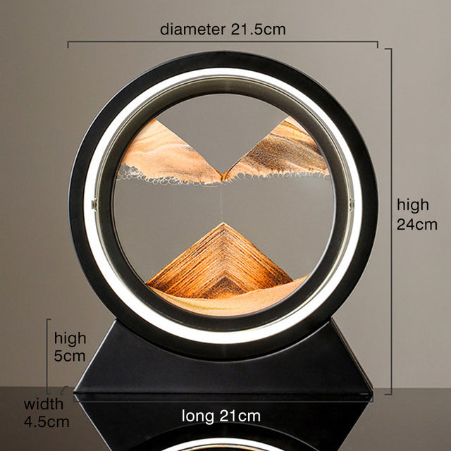 Moving Sand Art Table Lamp 3D Natural Landscape Flowing Sand Night Lights